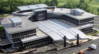 IMETCO's 			Series 300 curved metal roof mimics Consol Energy's corporate logo